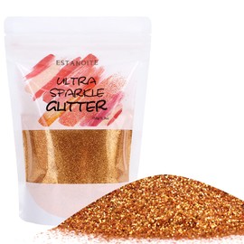 150g Extra Fine Craft Glitter, Holographic Glitter Powder, Metallic Polyester Glitter for Resin, Slime, Tumblers, Painting Arts, Cosmetic Glitter for Body Face Eye Makeup, Nail Arts (Amber)