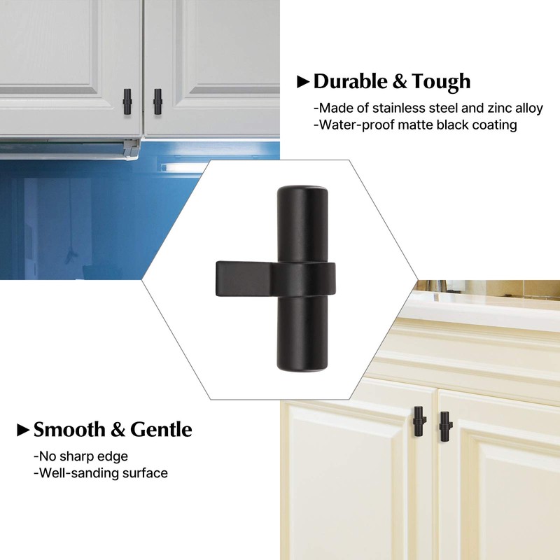 goldenwarm 30 Pack Black Cabinet Knobs Kitchen Cabinet Handles Dresser