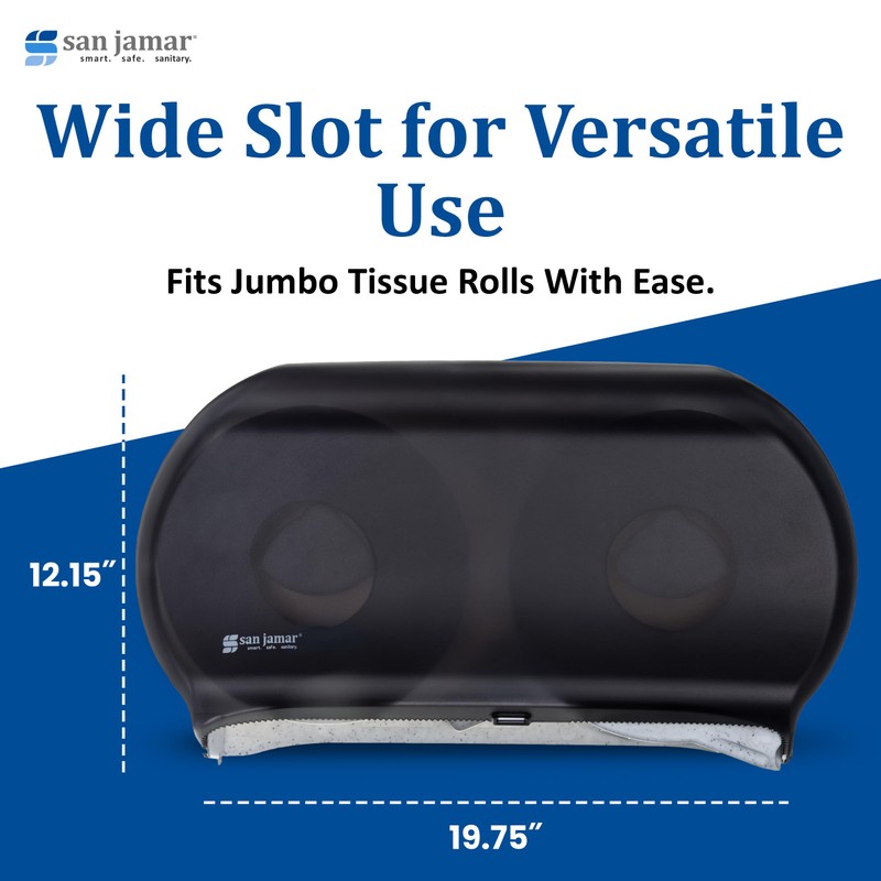 San Jamar - SJMR4000TBK R4000TBK Twin 9" Jumbo Tissue Dispenser,