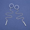 TseanYi Circle Bar Dangle Earrings Long Chain Tassel Earrings Silver