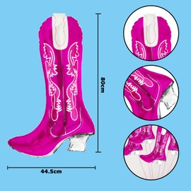 Lezevn 4Pcs Cowgirl Boot Balloons Boot Foil Balloons Decor Themed Birthday Party Supplies for Western Cowgirl Party Decorations