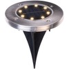 Lunartec 12er-Set Akku-Solar-Bodenleuchten, Edelstahlgehäuse, 8 LEDs, wamweiß