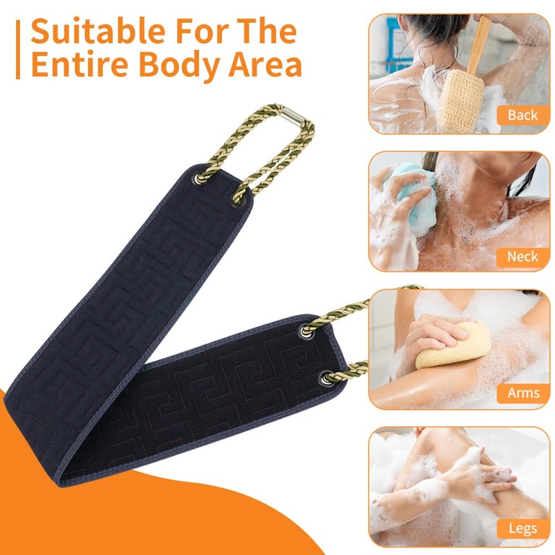 Beugo Exfoliating Back Scrubber for Shower, Exfoliator Bath Tool, Navy