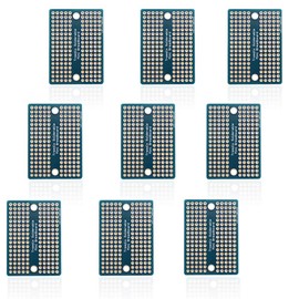 Treedix 9pcs Mini Solderable BreadBoard PCB Prototype Shield Board Double Sided Tinned Gold Plated Holes Compatible with Arduino Kit Raspberry Pi(Mode 4)