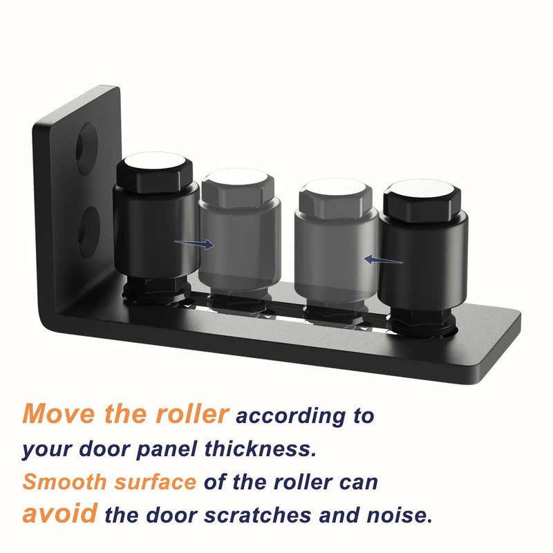 SMARTSTANDARD Sliding Barn Door Bottom Adjustable Floor Guide Roller, Black,