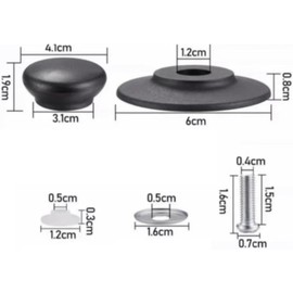 Set of 4 pot lid handles, universal pot lid, bakelite lid handles, pan lid cover buttons, replacement handle, heat-resistant, lid handles with screws, suitable for pan lids with hole