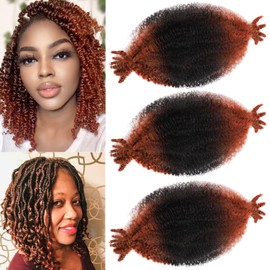 12inch Springy Afro Twist Hair 3 Packs Pre-Separated Braiding Hair Marley Twist Hair for Soft Faux Locs Short BOB Spring Twist Hair Kinky Twist Crochet Hair for Women