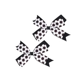 Soccer Hair Bow Clips Football Hair Clips Pin Sport Bow Soccer Hair Barrettes Pin BBG62 (D2)