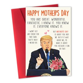 ACHICGIRL Funny Trump Mothers Day Card, Humor Mothers Day Gifts for Mom from Daughter Son, Unique Mother’s Day Card for Wife from Husband