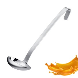 Westmark Sauce Spoon Pro - Practical Stainless Steel Sauce Ladle - Soup Ladle with Pouring Spout & Hanging Hook - Serving Spoon - Silver, 27 cm