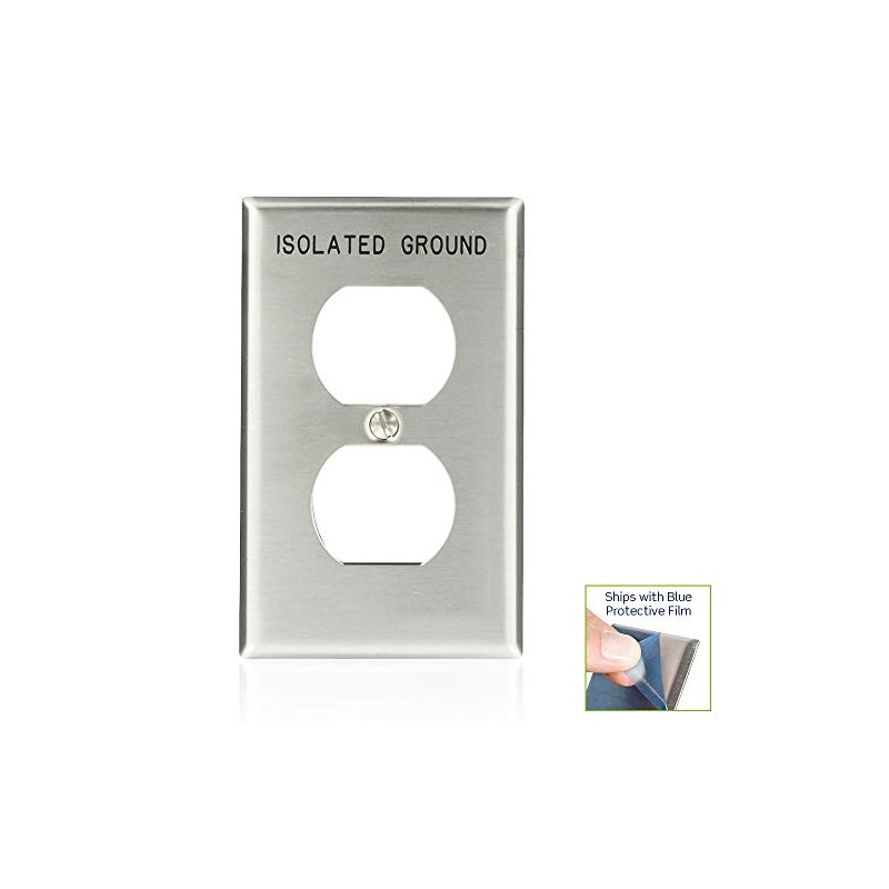 Leviton 84003-IG SS 1-G DUPL WP ENGRAVED ISOLATED GRND