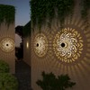 gardencave 2 Pack Solar Fence Lights Metal Solar Powered Outdoor