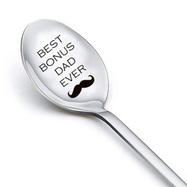 Bonus Dad Stepdad Spoon Gifts from Son Daughter Best Bonus Dad Ever Spoons for Step Dad Father Day Gifts from Kids Step Father Gifts for Christmas Birthday Gifts for Bonus Dad Stepfather Father in Law