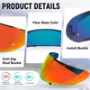 XINGWU Motorcycle Helmet Visor Replacement for HJ-34P Tinted C10 Helmet