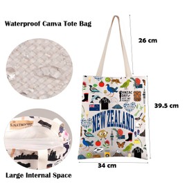 FEELMEM New Zealand Travel Gift, New Zealand Travel Bag, New Zealand Holiday, Reusable Shopping Bag, New Zealand Lovers Gift, beige