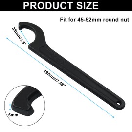 Murtenze C Hook Spanner Wrench for 45-52mm Round Nut, Universal Coilover Spanner Wrench Black Adjustment Hook Wrench Tool Carbon Steel