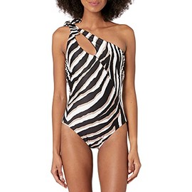 Trina Turk Women's Standard Vivant Asymmetrical one Piece, Multi, 4