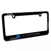 Mopar in 3D Dark Gray Letters on Black Metal License