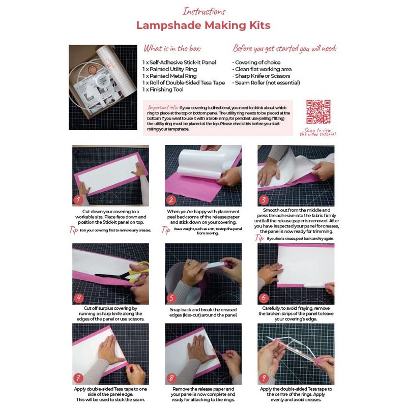 15cm Lampshade Making Kit use with Pendant Ceiling Lights and