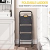 KINGRACK 3 Step Ladder, Sturdy Steel Step Stool with Anti-Slip