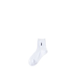 East Boy 5209201 Double-Sided Embroidery Socks, 5.1 inches (13 cm) Length, Women's, White x Navy (900)