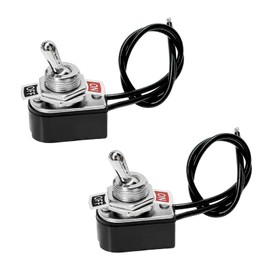 MUQIDA 2PCS Heavy Duty Toggle Switch, 6A/125V 3A/250V SPST 2 Pin ON/Off Rocker Switch with 5.1" Wire Cables, Waterproof Marine Rocker Toggle Switches Replacement for Car Truck RV Boat