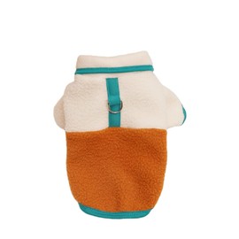 Colorblock Fleece Sweater for Small Dogs - Winter Pet's Sweatshirt & Pullover (M, Pumpkin)