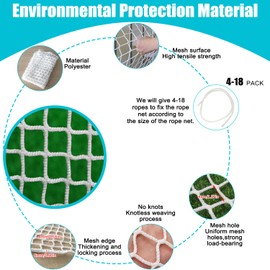 Bunifa Climbing Cargo Net for Kids Outdoor Balcony Safety Net Rope Netting Playground Climbing Net Stairway Railing Safety Net for Children Pets Toys Knotless Polyester Sports Netting