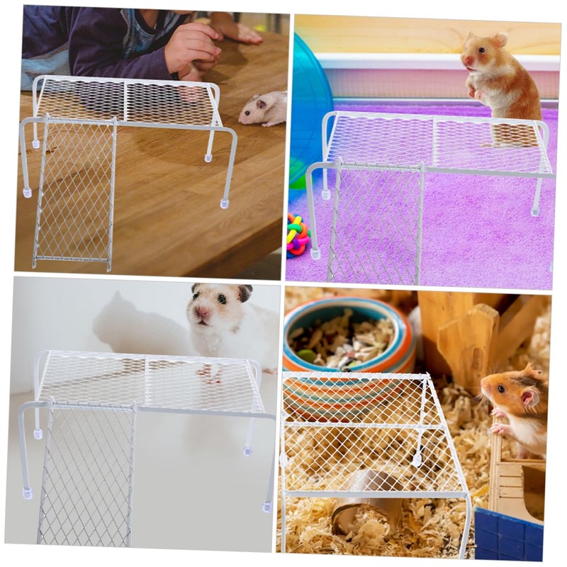 Totority 1set Chicken Platform with Climbing Ladder Mesh Shelf for