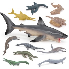 Fantarea Prehistoric Ancient Ocean Animal Model Figures Playsets 11 PCS Mini Ancient Sea Animal Shark Figurines Party Favors Decoration Collection Toys for Boys Girls Kid Toddlers