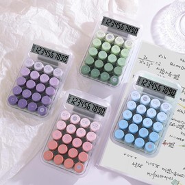 Circular Mechanical Desktop Calculator, 1 Count Battery Powered Calculator without Battery, Accounting Supplies for School Student Office:_Lilac_one-size