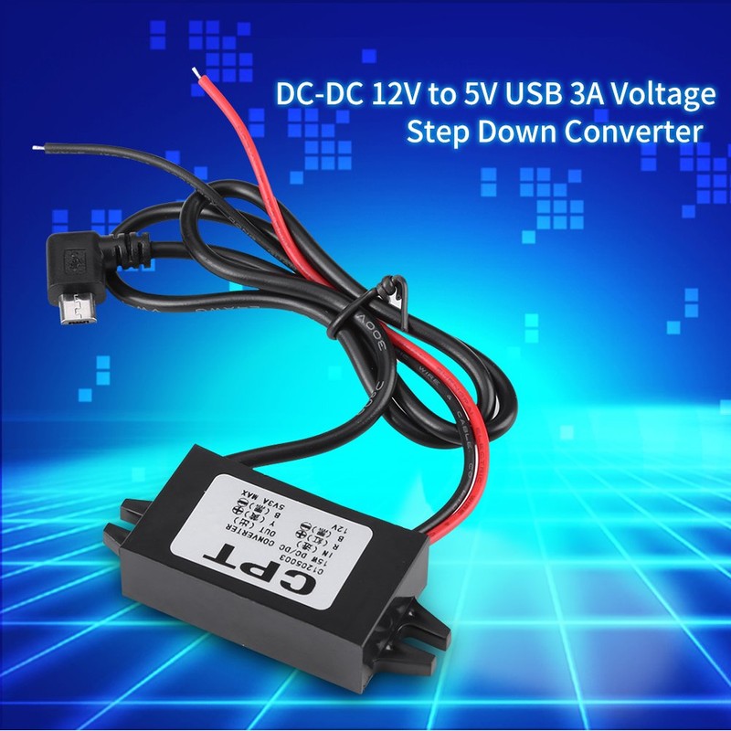 Micro USB Voltage Converter, DC-DC 12V to 5V 3A Micro