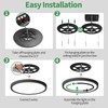 15.8 Inch Black LED Flush Mount Ceiling Light, 32W, 3480LM,
