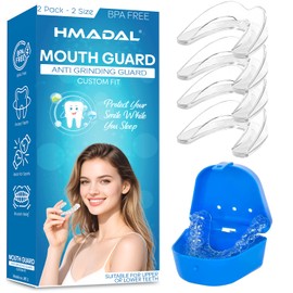 Mouth Guard for Teeth Grinding and Clenching [Pack of 4] Moldable Dental Guard for Sleeping Stops Bruxism, Nighttime Teeth Protection During Sleep for Men and Women (with Travel Cases)