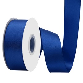BVIEAKD 40 mm Wide 45 m Long Double Face Navy Blue Satin Ribbon Fabric Ribbon for Gift Wrapping Very Suitable for Weddings Decoration Bouquet Balloons Crafts Sewing Hair Bow