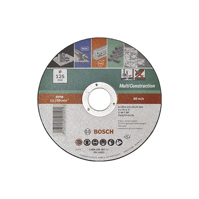 Bosch 2609256307 DIY Cutting Disc Multi-Construction 125 mm ø x