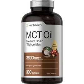 Cápsulas de aceite Keto MCT | 3600 mg | 300 cápsulas blandas | Píldoras de aceite de coco | Fórmula sin OMG y sin gluten | Suplemento de alta potencia