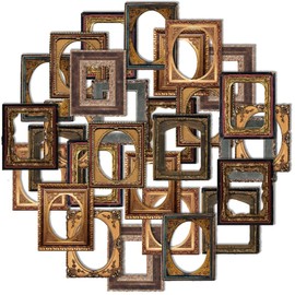 Obujopal 30Pcs Vintage Scrapbook Paper Photo Frame for Scrapbooking Junk Journal Collage Diary Embellishment DIY Photo Album DIY Craft Decoration, 10 Patterns (YSDC3)