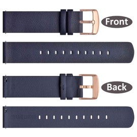 Wocci Quick Release Watch Band, Thin Genuine Leather Smart Watch Band, 0.7, 0.8, 0.9 in (18, 20, 22 mm)