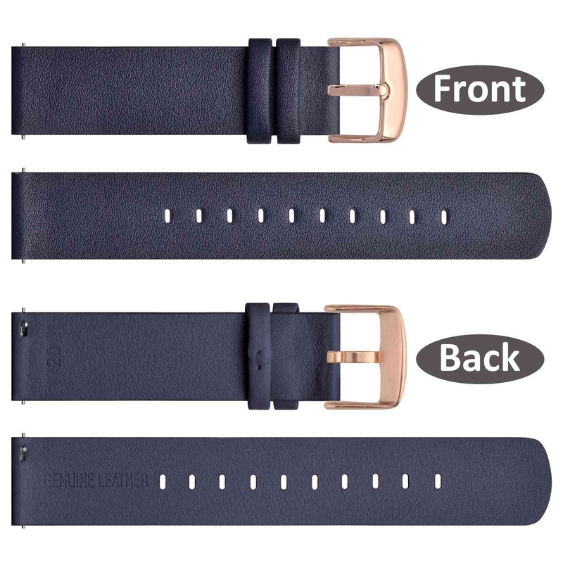 Wocci Quick Release Watch Band, Thin Genuine Leather Smart Watch