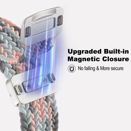 Oanux 22mm Magnetic Braided Compatible with Garmin Vivoactive 4 Watch Bands/Venu 3/Venu 2, Elastic Nylon Soft Sport Stretchy Wristband Strap for Forerunner 265/255/255 Music Men Women