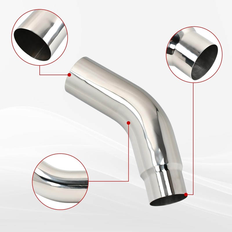 FGJQEFG 5 Inch Stainless Steel Polished Diesel Exhaust Elbow Tip,5''