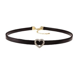 SINLOV Gothic Love heart Tassel Choker Necklaces Black Crystal Pendant Necklace Jewelry for Women Girls