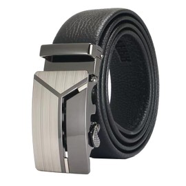 WISSUA Men's Suit Belt, Auto-Lock Belt, No Holes, Adjustable Size, Business, Casual, Gentleman's Belt, Gift Box Included, Silver Y