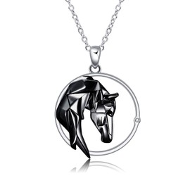 URONE 925 Sterling Silver Animal Chain Flamingo/Highland Cow/Dog Pendant Necklace Jewellery Gift for Women, No Gemstone