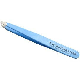Tenartis 004 Eyebrow Slanted Tweezers in Stainless Steel – Made in Italy sky blue