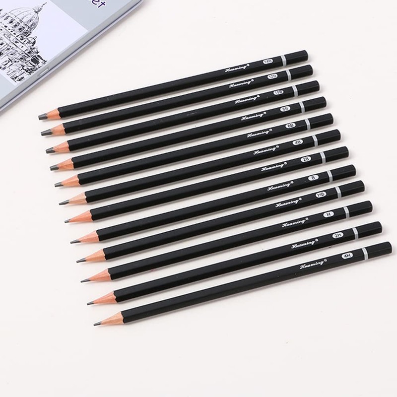 12 Piece Graphite Pencils Set 14B-4H Pencils for Drawing, Sketching,
