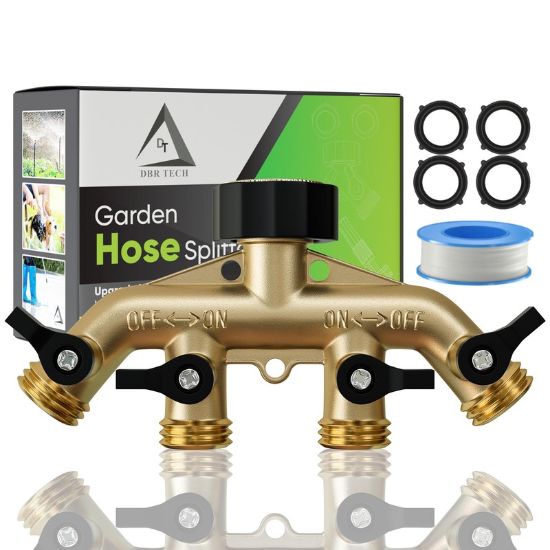 DBR Tech® Garden Hose Splitter 4 Way | Heavy Duty