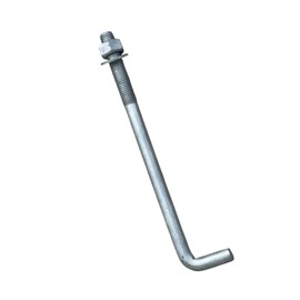 Sandbaggy 3/4" x 10" Threaded Concrete Anchor L-Bolts (Nuts & Washers Included) - Hot Dipped Galvanized - Sill Plate, Base Plate, Masonry, Wood, Cement Anchors, J Bolt (5, 3/4" x 10")