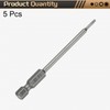 sourcing map 5pcs T7 Torx Head Screwdriver Bit 1/4" Hex